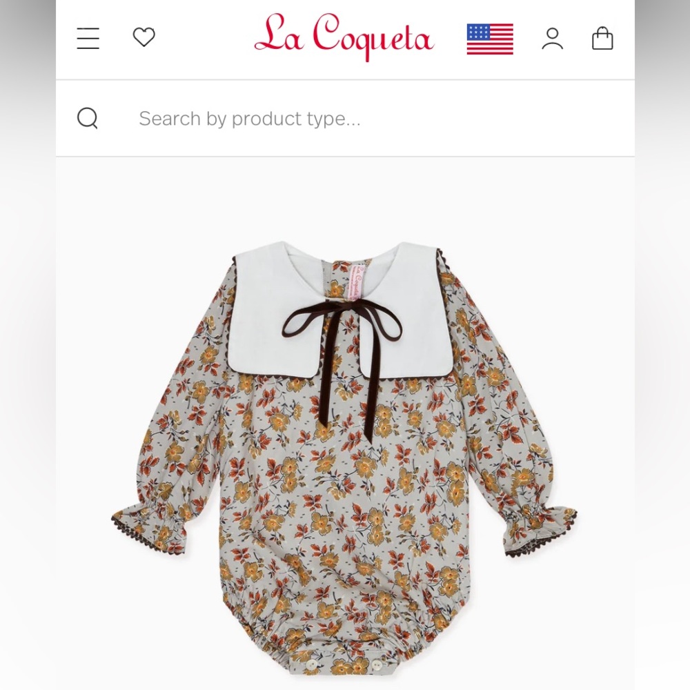 La Coqueta baby girl bubble; 3M size